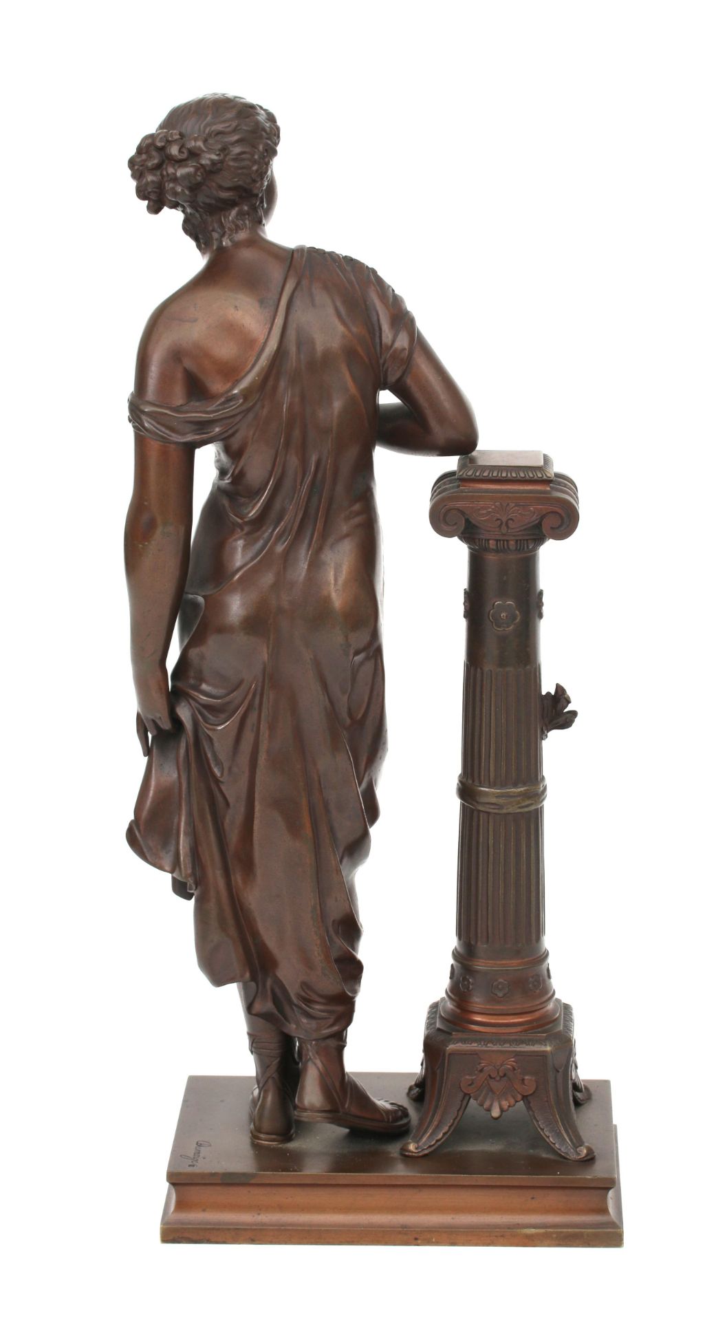 Henry Etienne Dumaige (1830-1888) A bronze statue, 'Hero', signed, France, circa 1880.  - Bild 2 aus 5