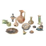 A collection of glass archaeological finds.