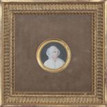 A miniature portrait of a woman, France, 18th century.