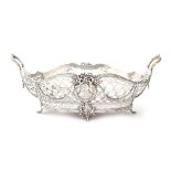 A pierced silver bread basket, Louis Seize style.