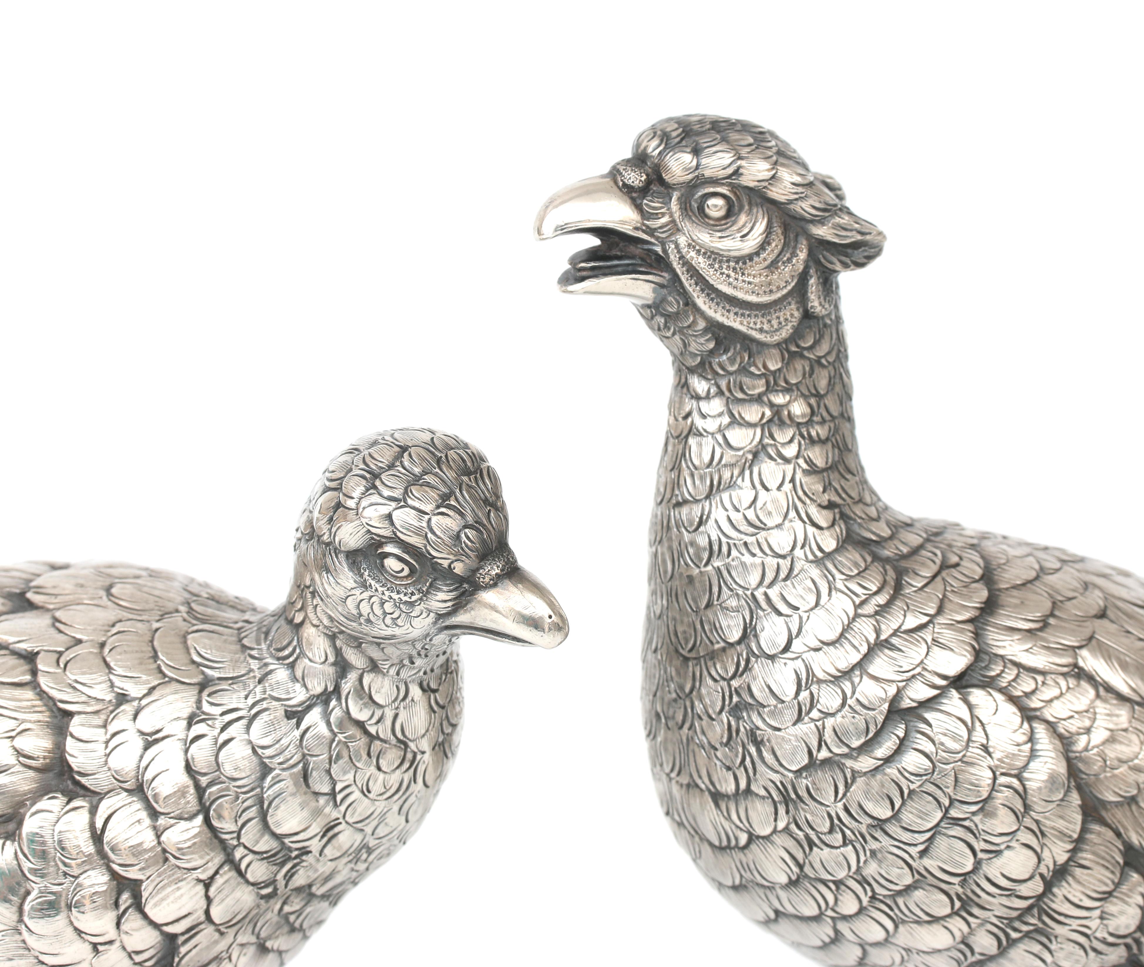 Two silver center pieces: pheasants. - Bild 3 aus 4