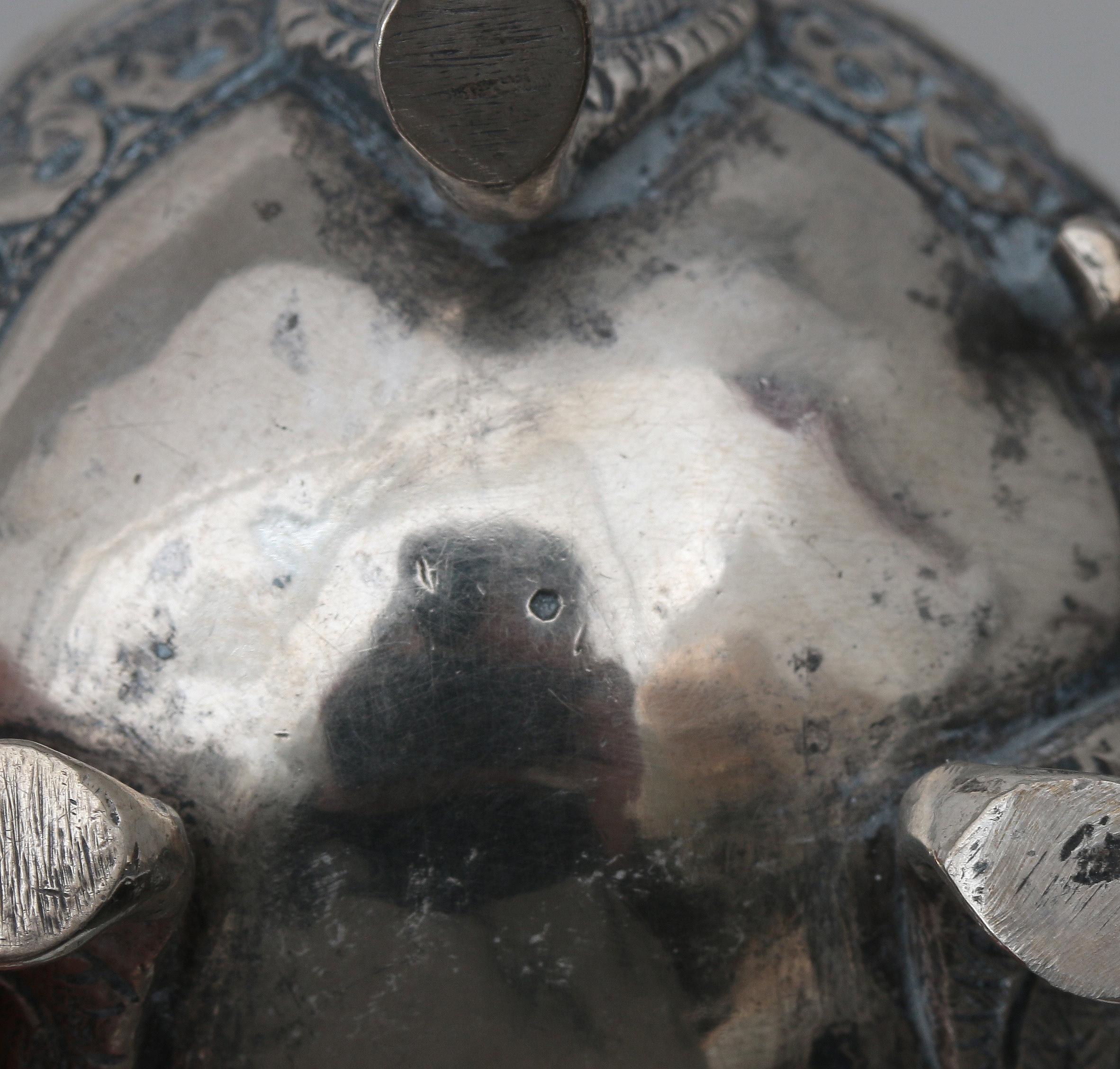 A olongated silver tray and mustard pot. - Bild 4 aus 4