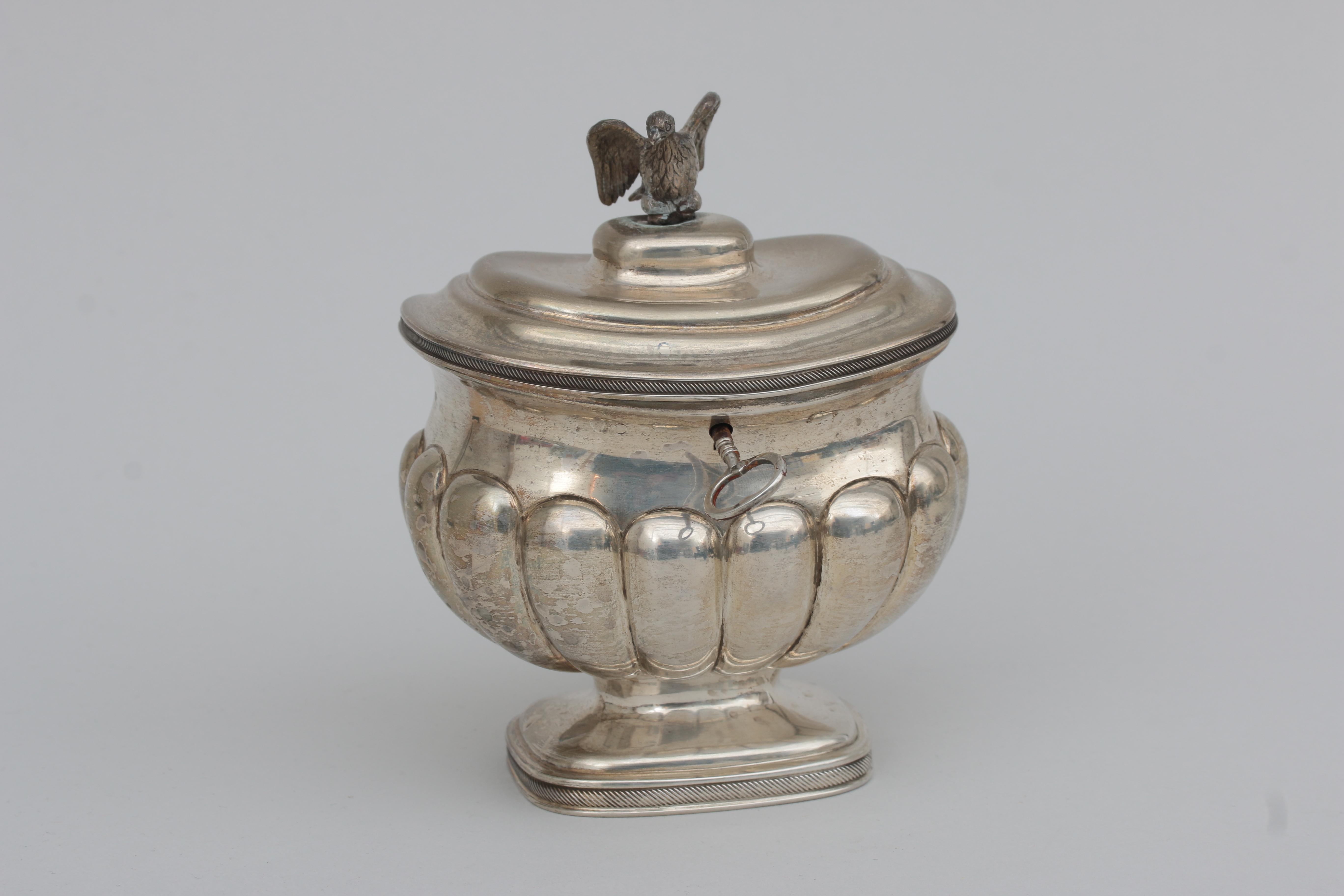 A Dutch silver tea caddy, 1834.