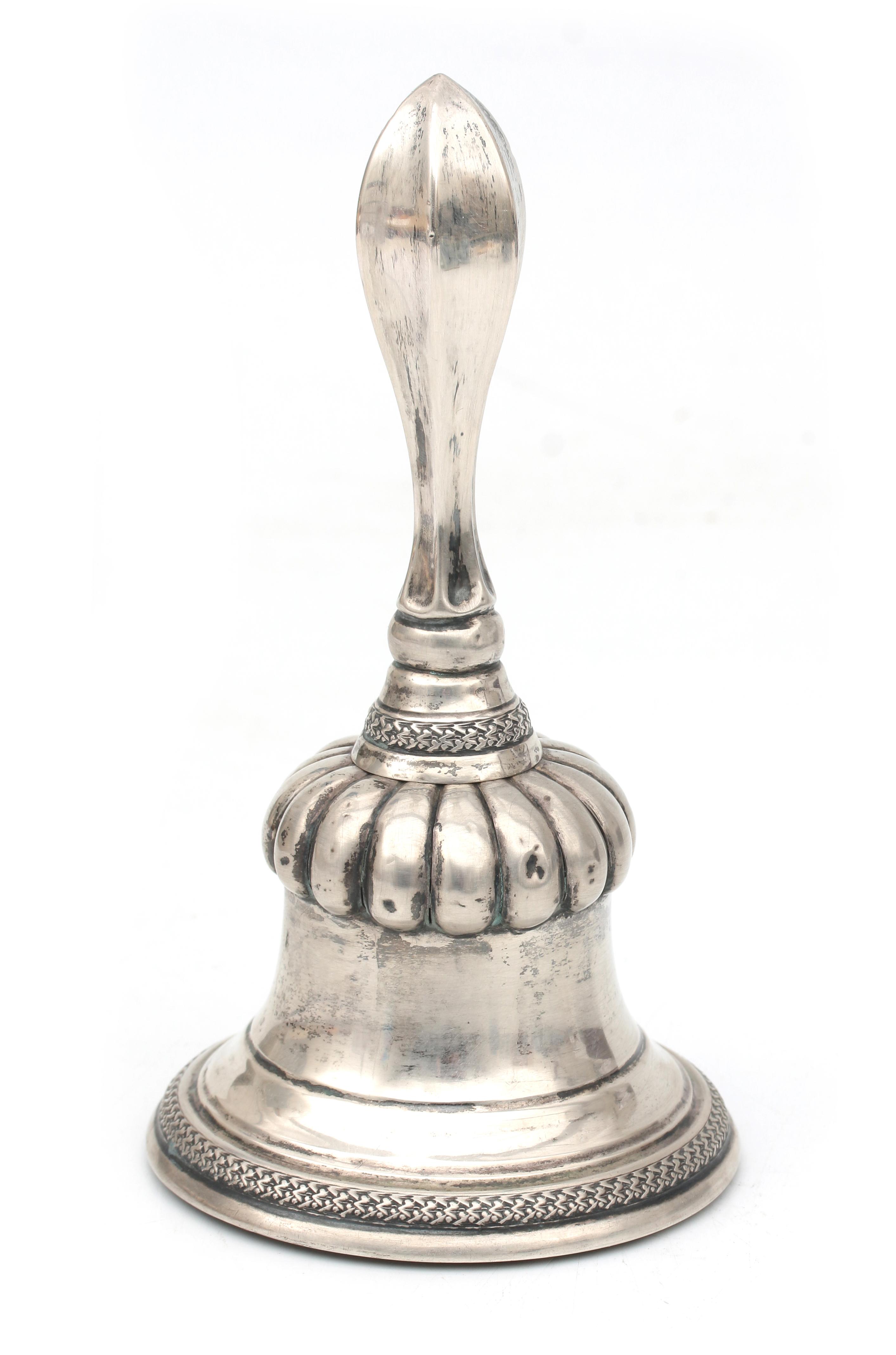 A silver table bell, 1841-1877.