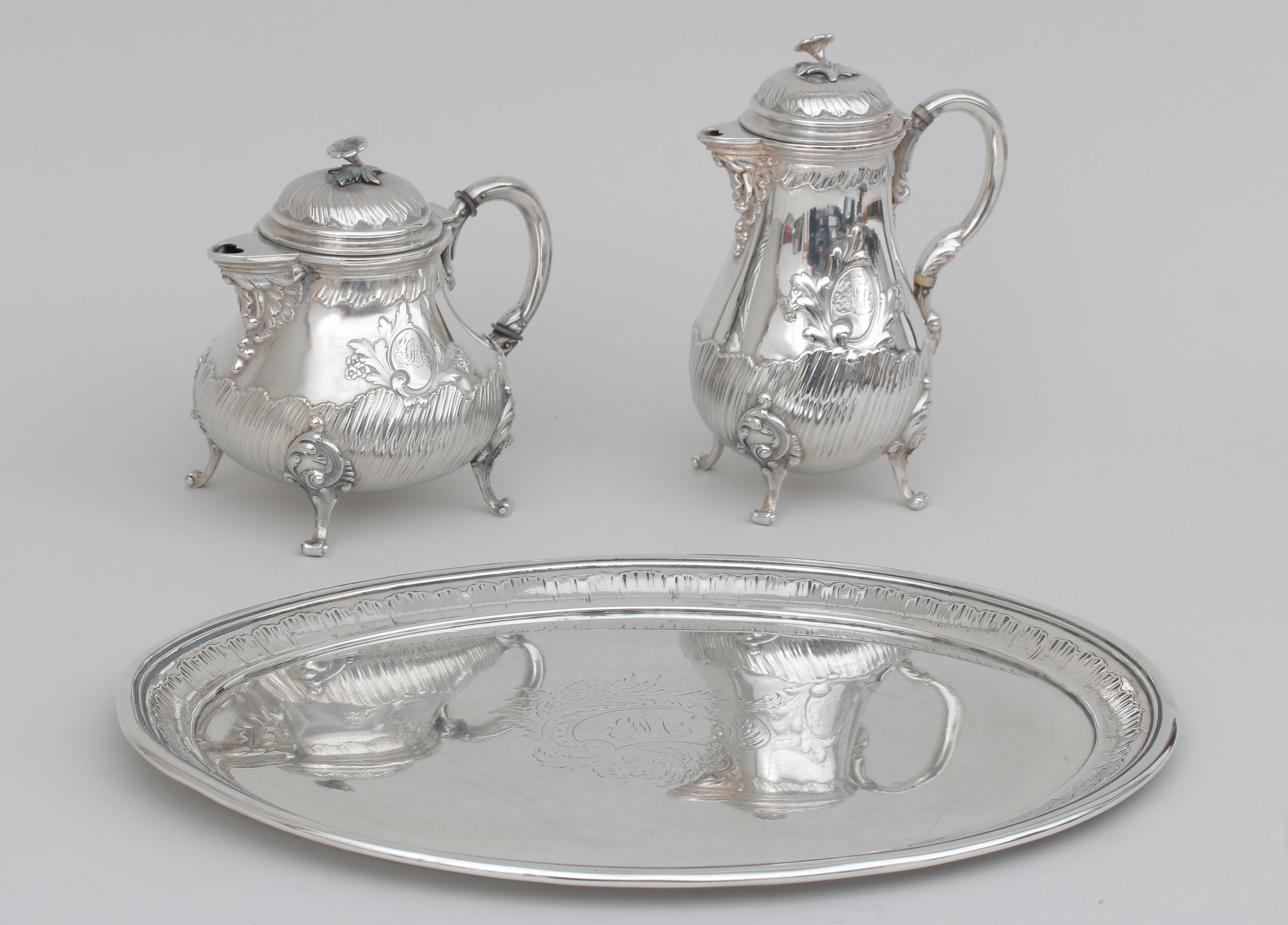 A German three piece silver tea- coffe service. - Bild 5 aus 6