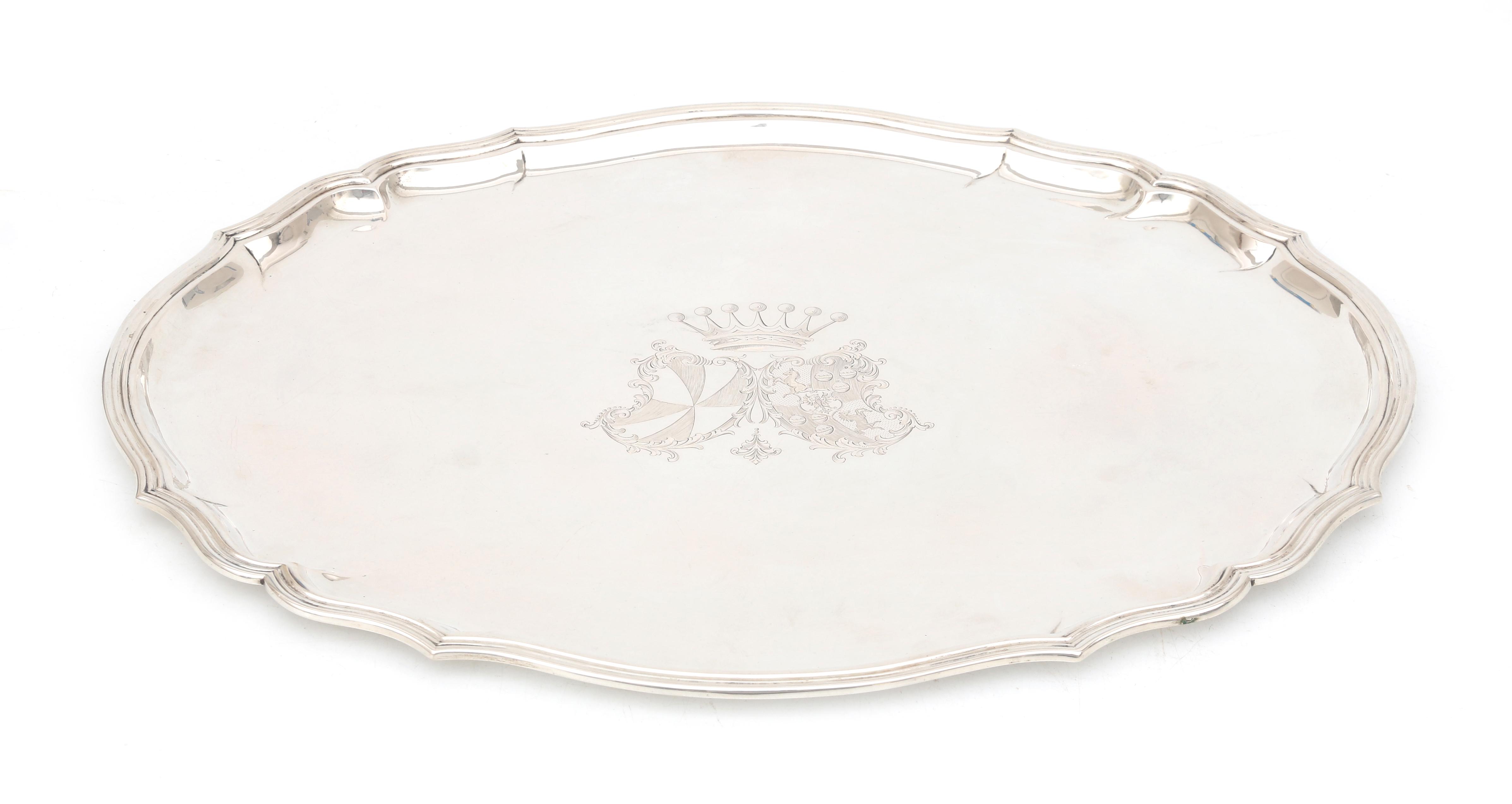 A large German silver tray.