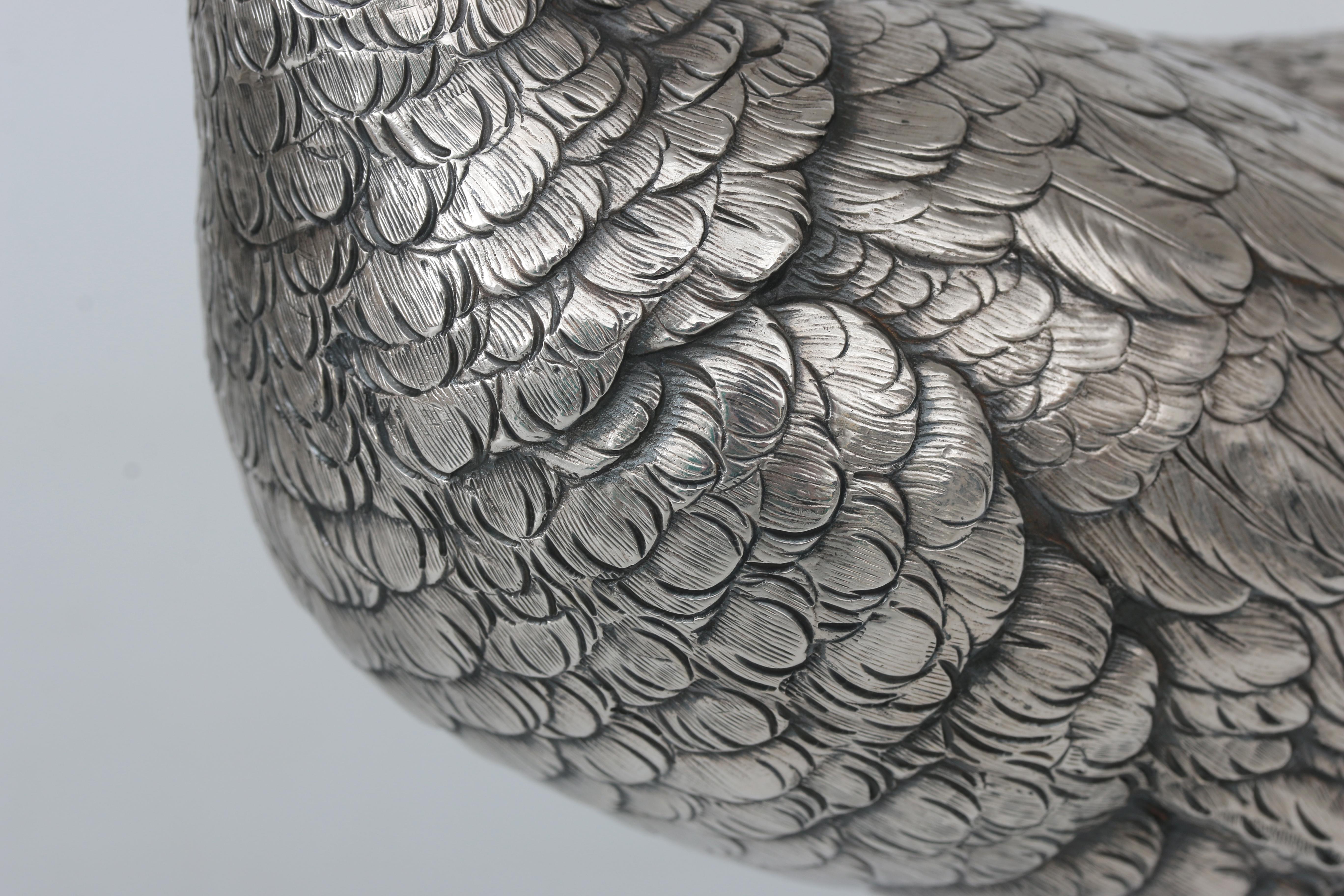 Two silver center pieces: pheasants. - Bild 4 aus 4