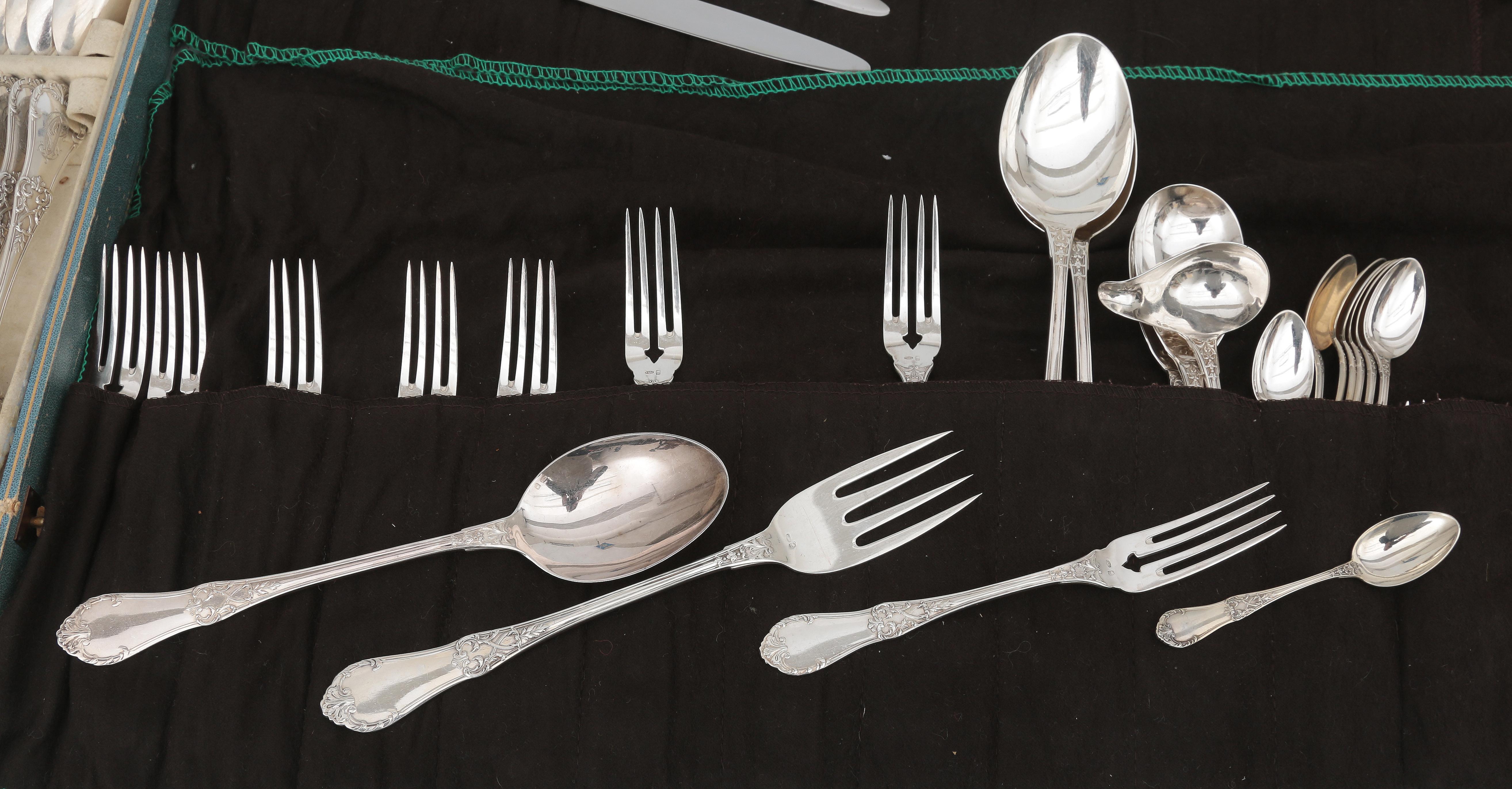 A comprehensive Belgian silver cutlery set, Wolfers, Brussels - Bild 6 aus 6