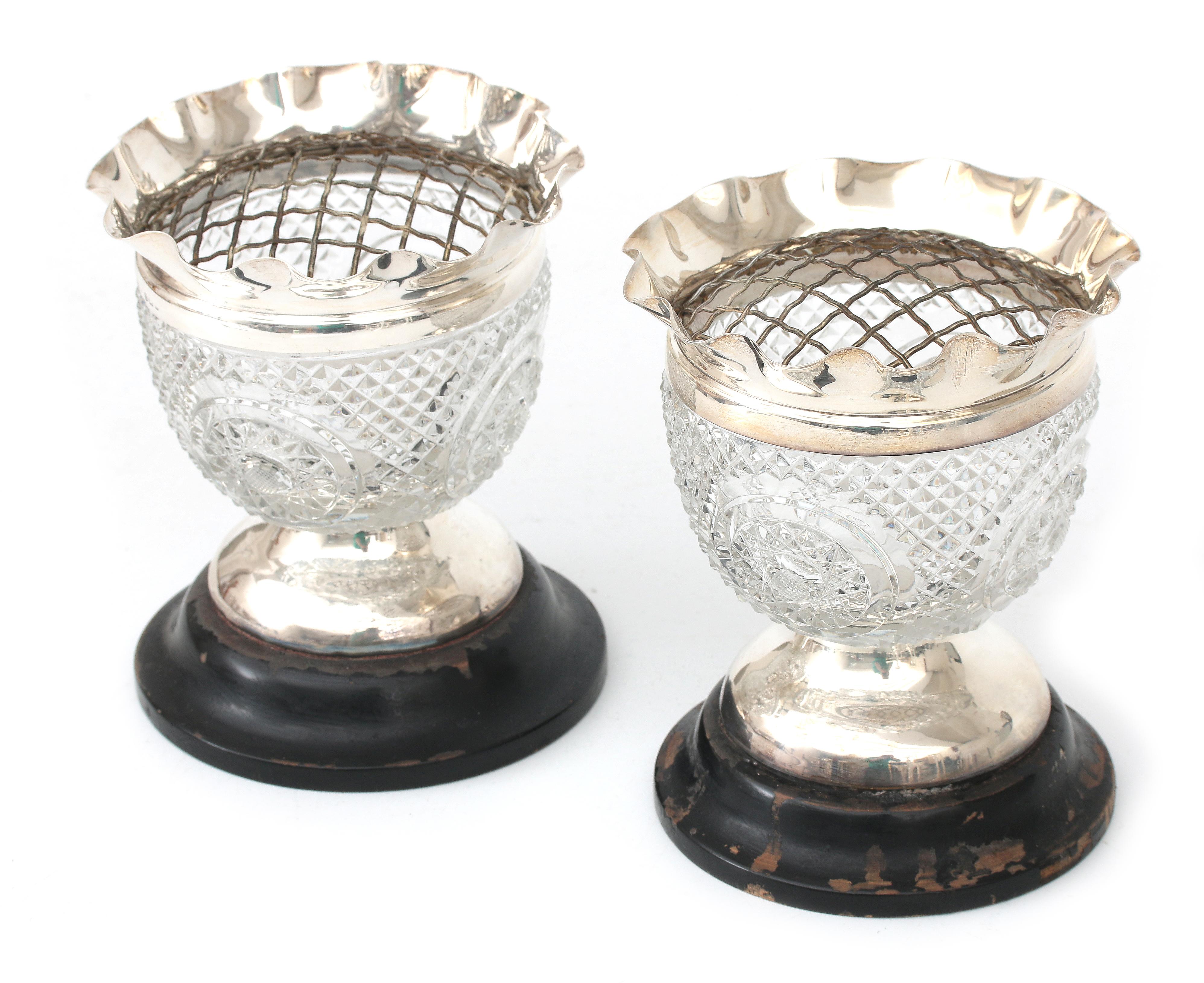 Two silver mounted crystal vases. - Bild 3 aus 4