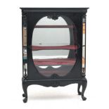 A black lacquered Horrix display cabinet.