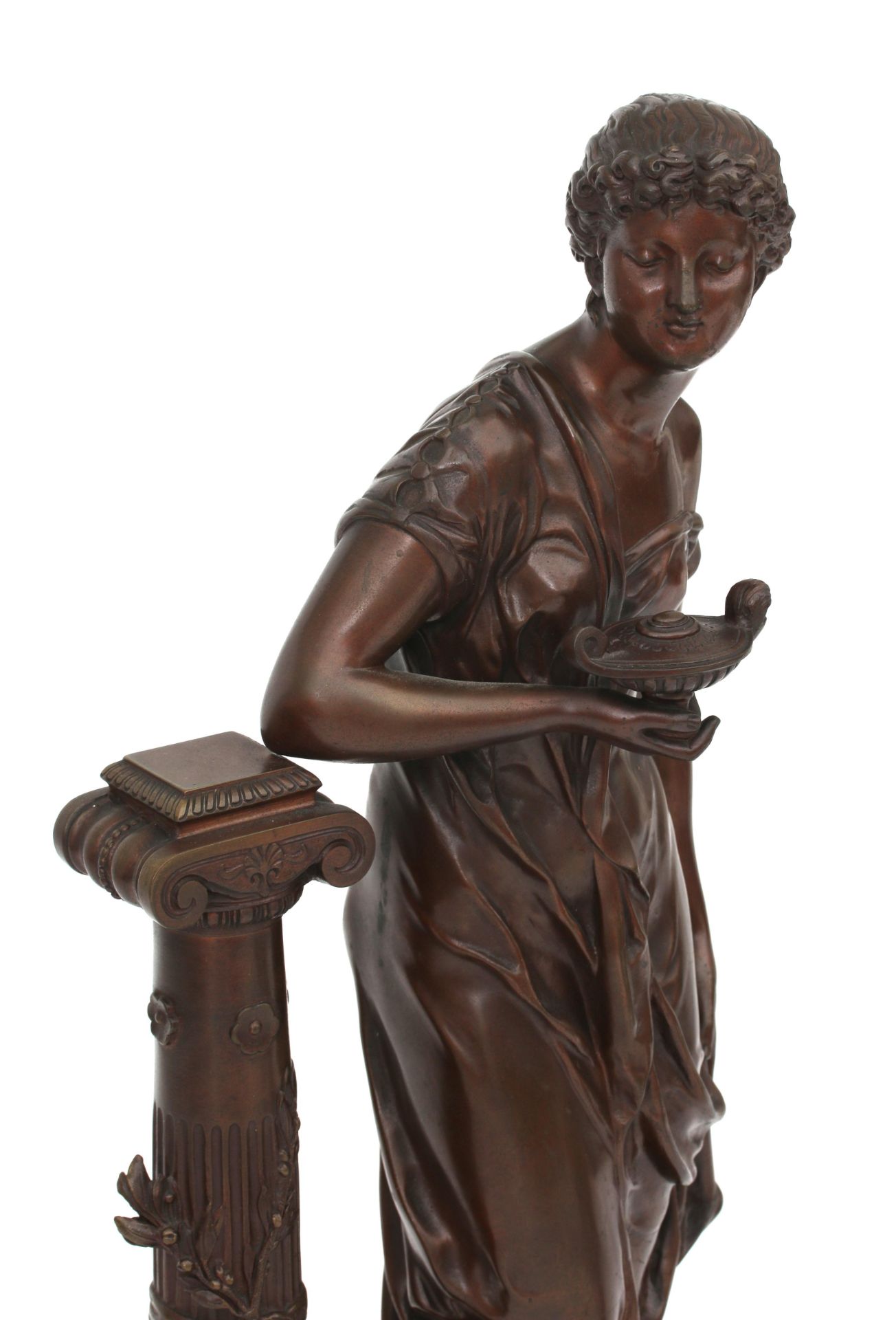 Henry Etienne Dumaige (1830-1888) A bronze statue, 'Hero', signed, France, circa 1880.  - Bild 4 aus 5