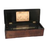A walnut F. Conchon music box, Switzerland, circa 1880.