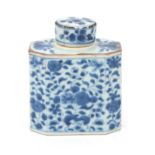 A Chinese porcelain tea caddy, Kangxi.