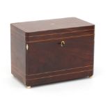 A mahogany tabacco-box, 19th century.