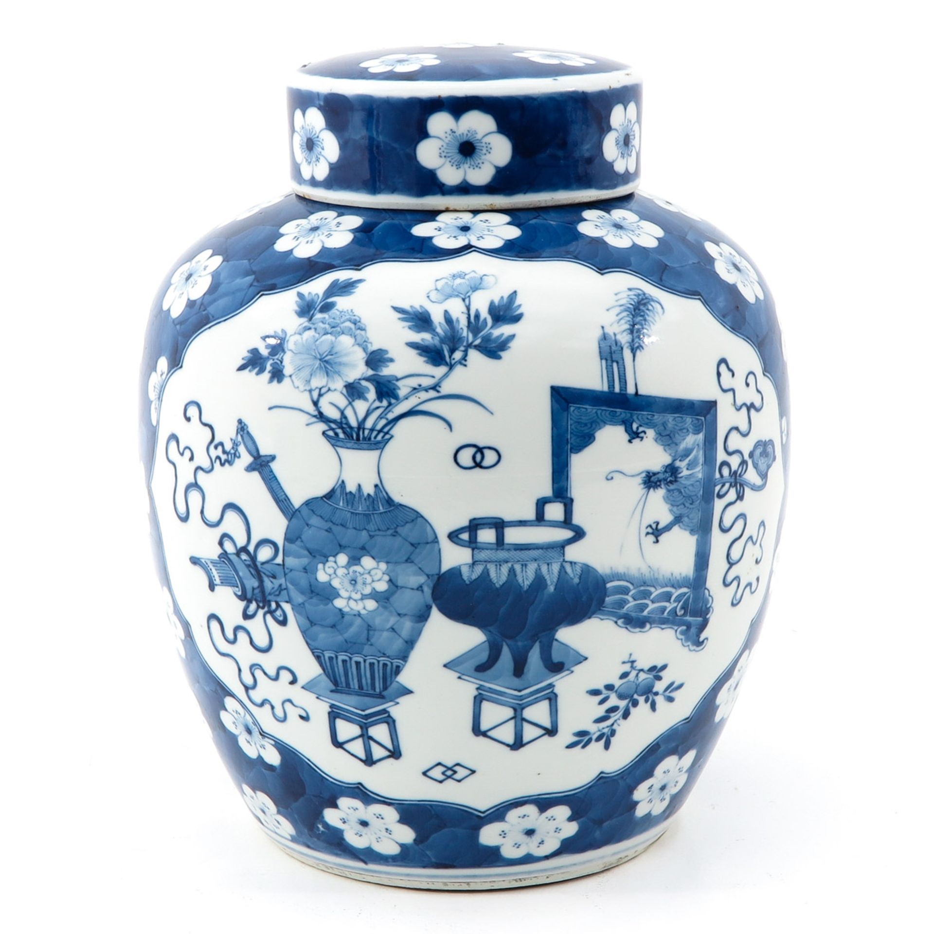 A Blue and White Ginger Jar