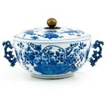 A Blue and White Covered Tureen