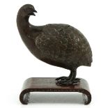 A Bronze Quail Sculpture