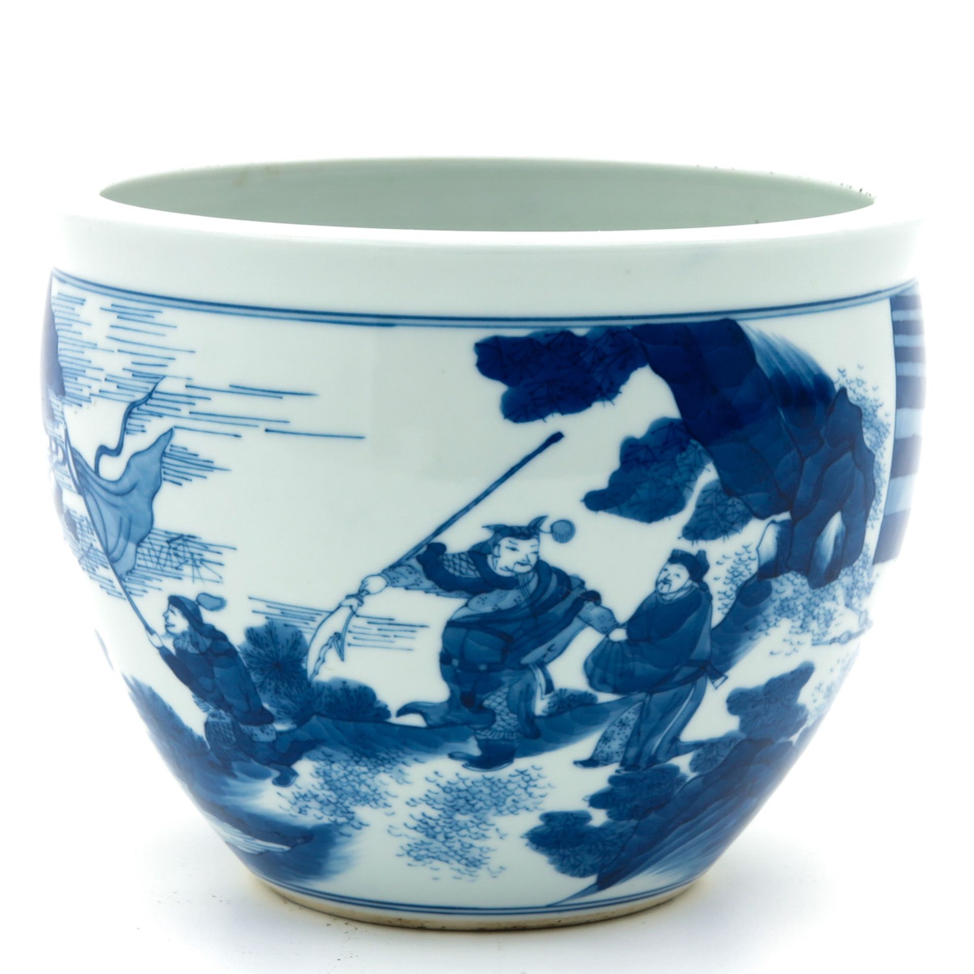 A Blue and White Cache Pot