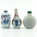 Two Snuff Bottles and Miniature Vase