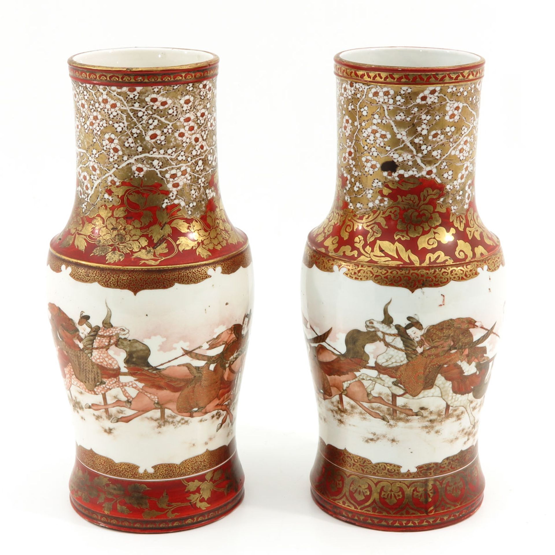 A Pair of Japanese Kutani Vases