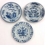 A Collectin of 3 Blue and White Plates