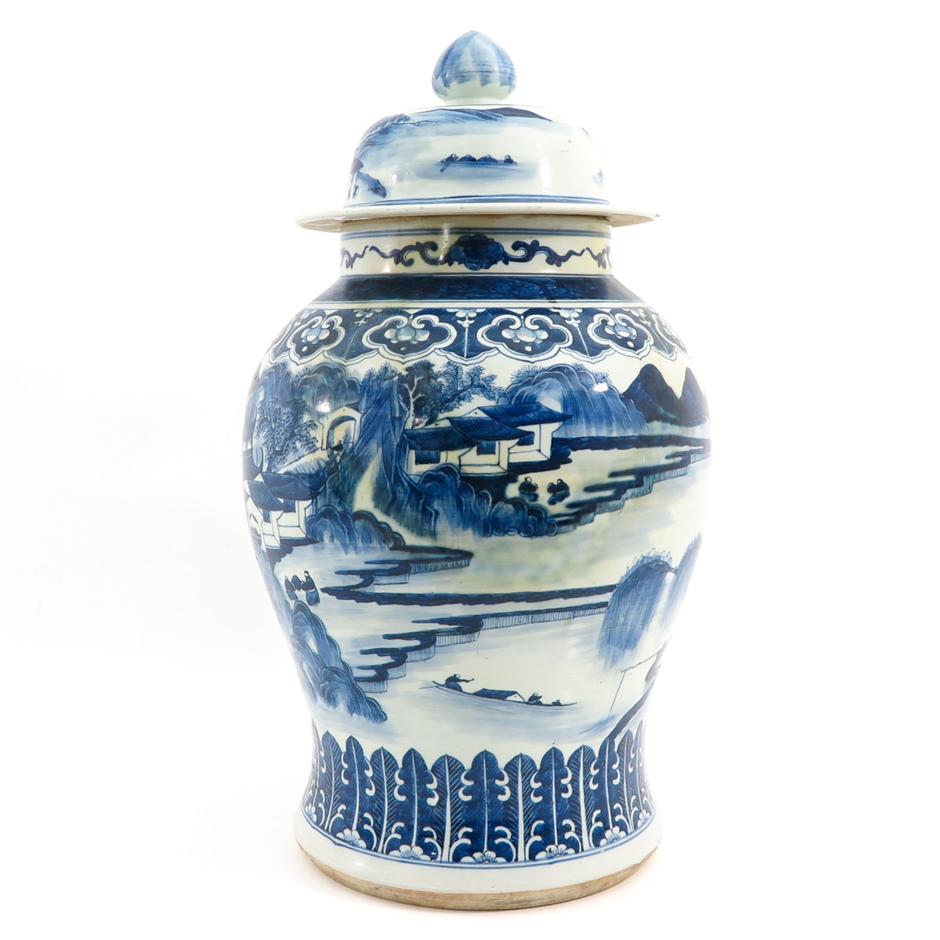 A Large Blue and White Jar and Cover - Image 3 of 10