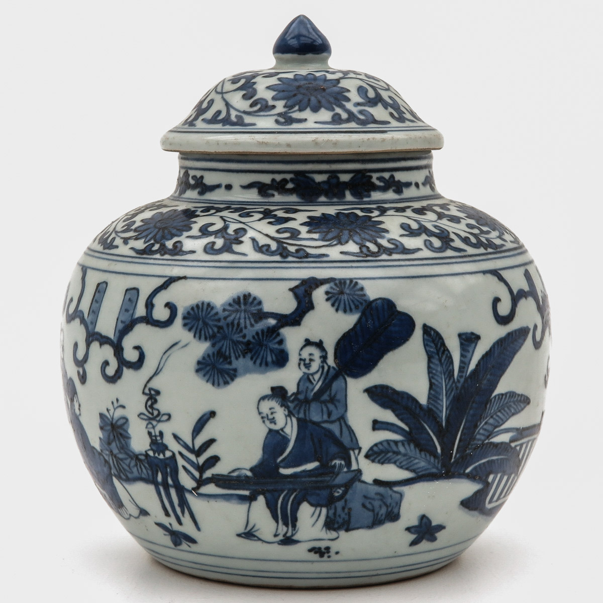 A BLue and White Jar with Cover - Image 3 of 9