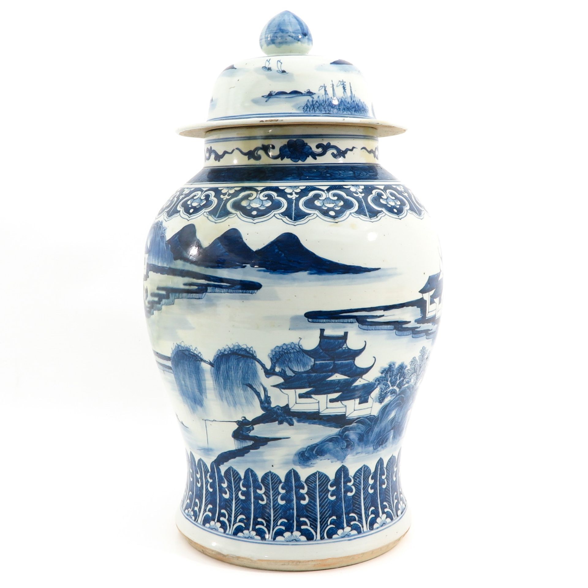 A Large Blue and White Jar and Cover - Image 4 of 10