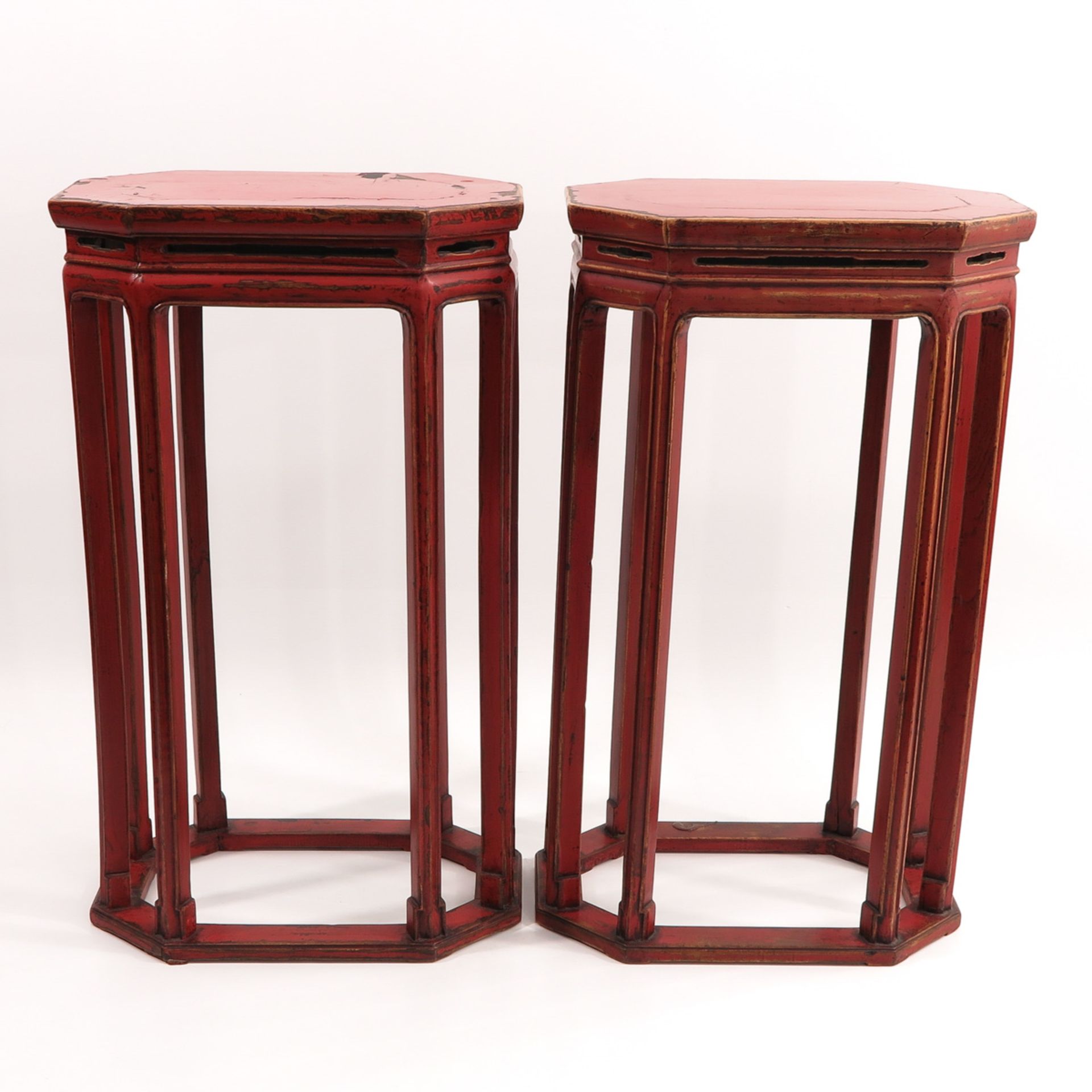 A Pair of Chinese Lacquer Side Tables