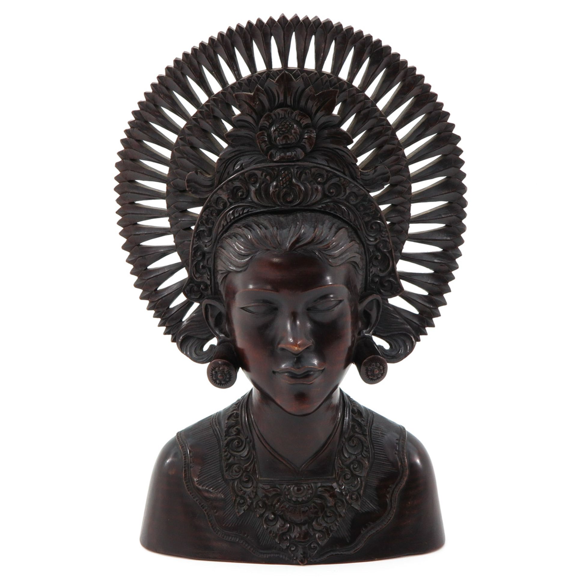 A Carved Indonesian Bust