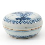 A Blue and White Round Box and Cover
