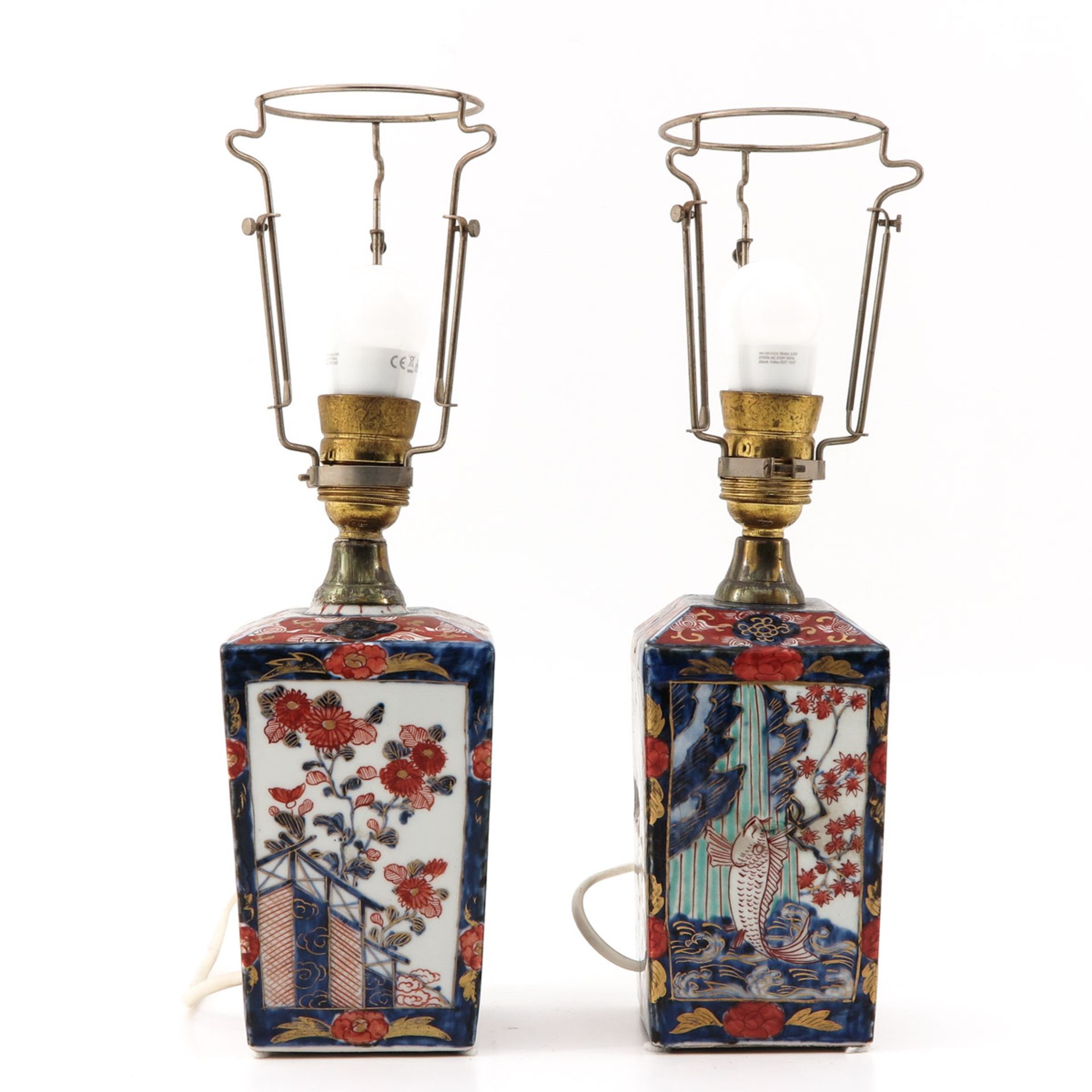 A Pair of Square Imari Lamps - Image 4 of 10