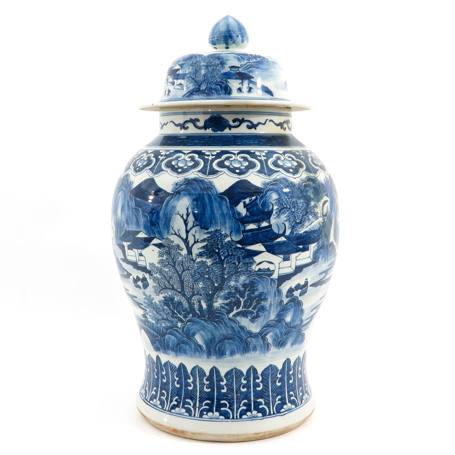 A Large Blue and White Jar and Cover - Image 2 of 10