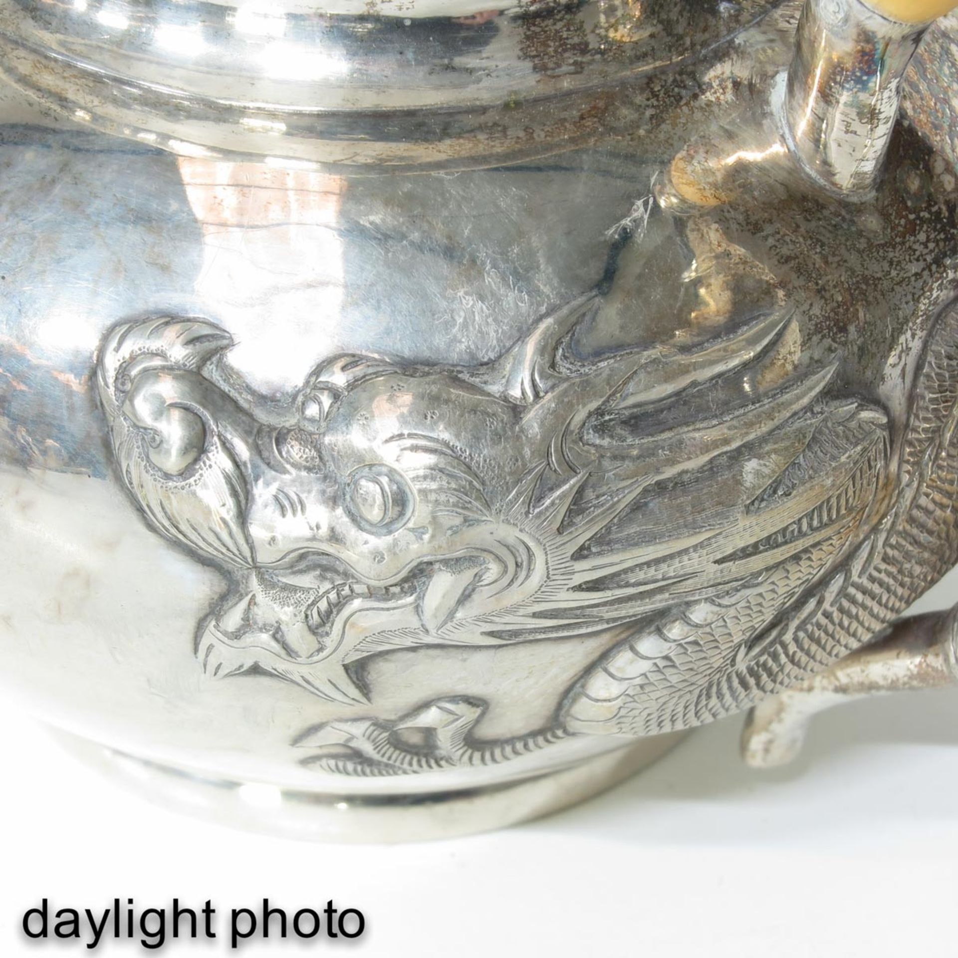 A 3 Piece Chinese Silver Tea Service - Image 10 of 10