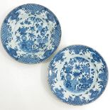 A Pair of Blue and White Plates