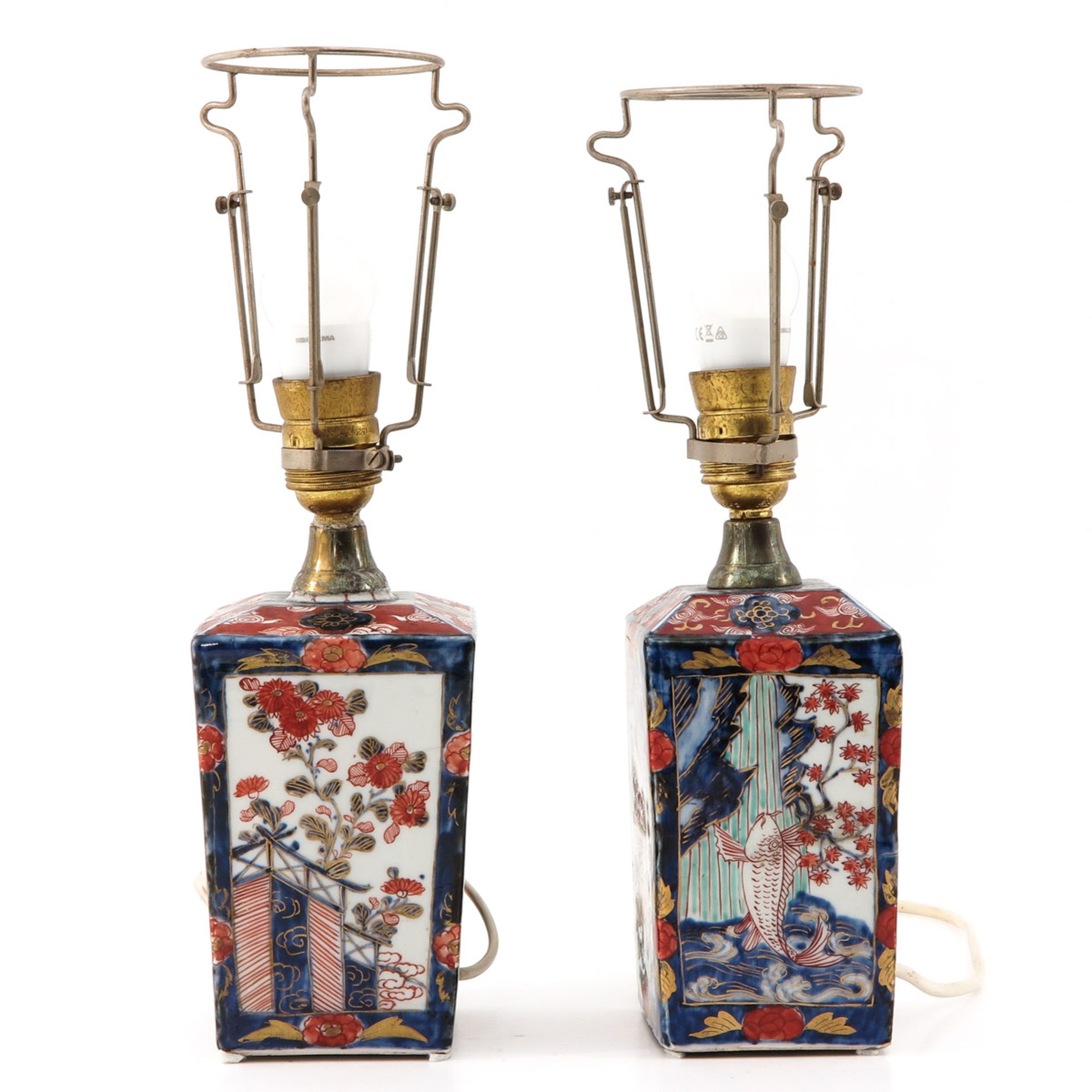 A Pair of Square Imari Lamps - Image 2 of 10