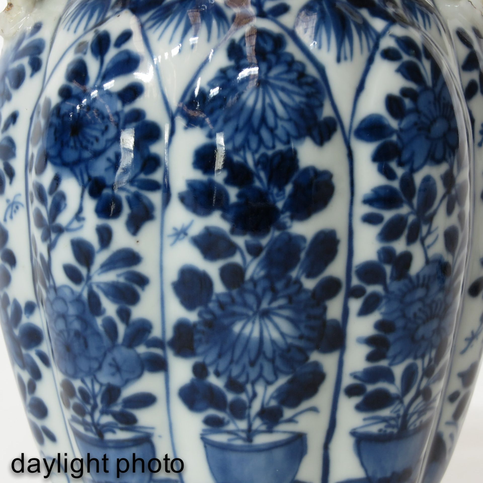 A Blue and White Vase with Cover - Image 9 of 10