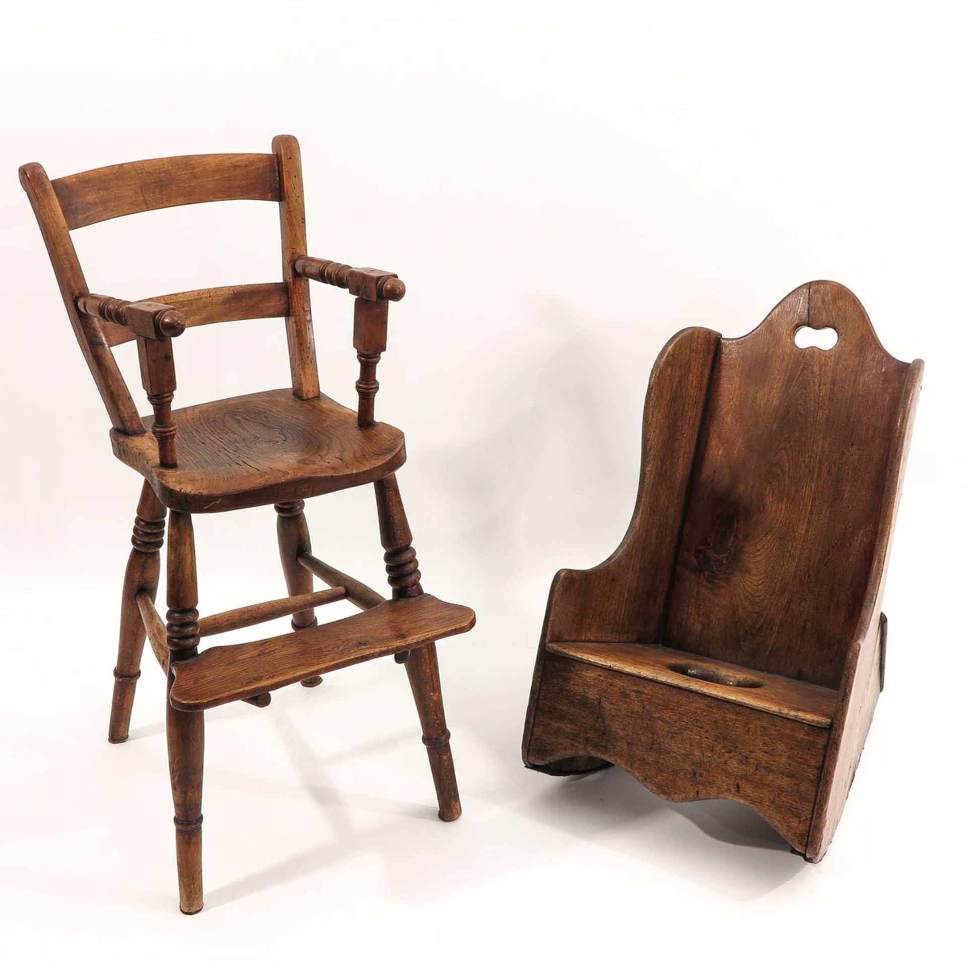 An Antique High Chair and Potty Chair