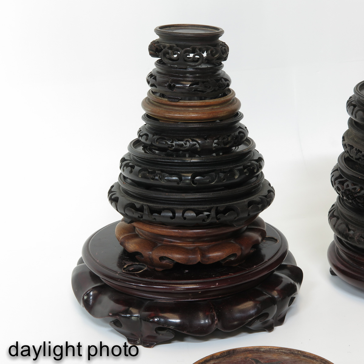 A Large Selection of Carved Wood Bases - Image 7 of 10