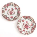 A Pair of Famille Rose Plates