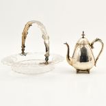 A Crystal Bowl and Coffee Pot