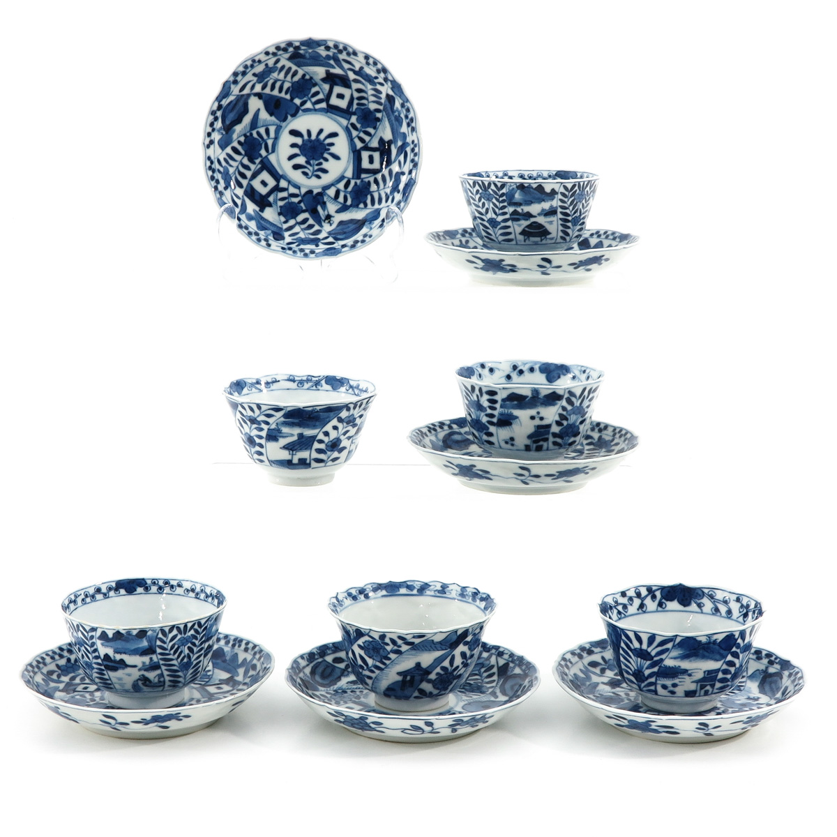 A Set of 6 Cups and Saucers