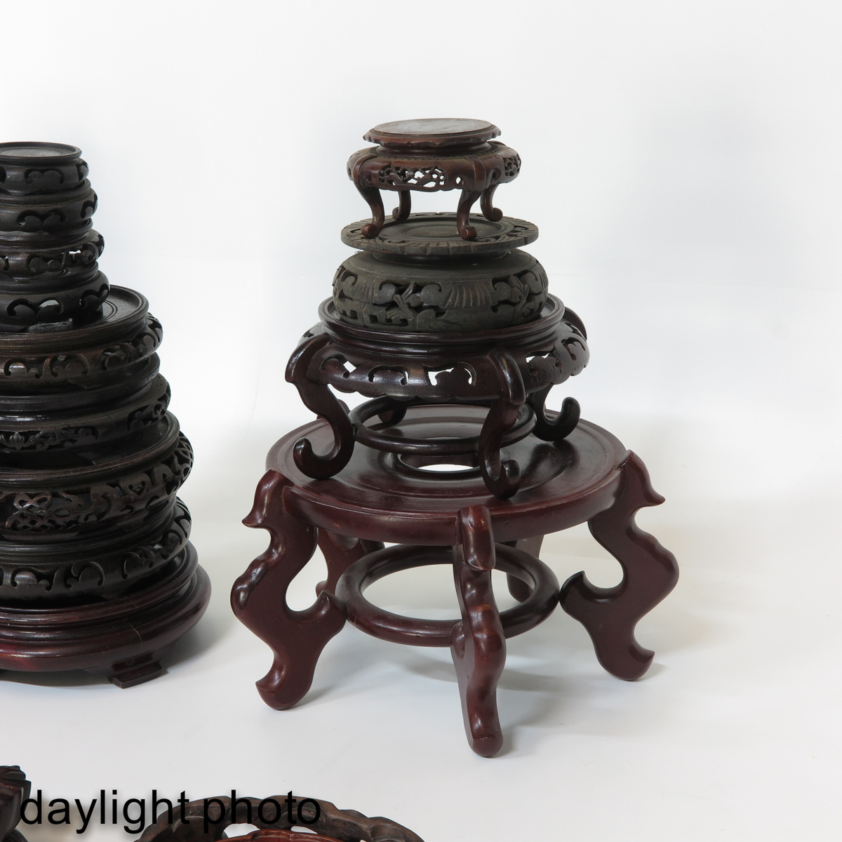 A Large Selection of Carved Wood Bases - Image 9 of 10