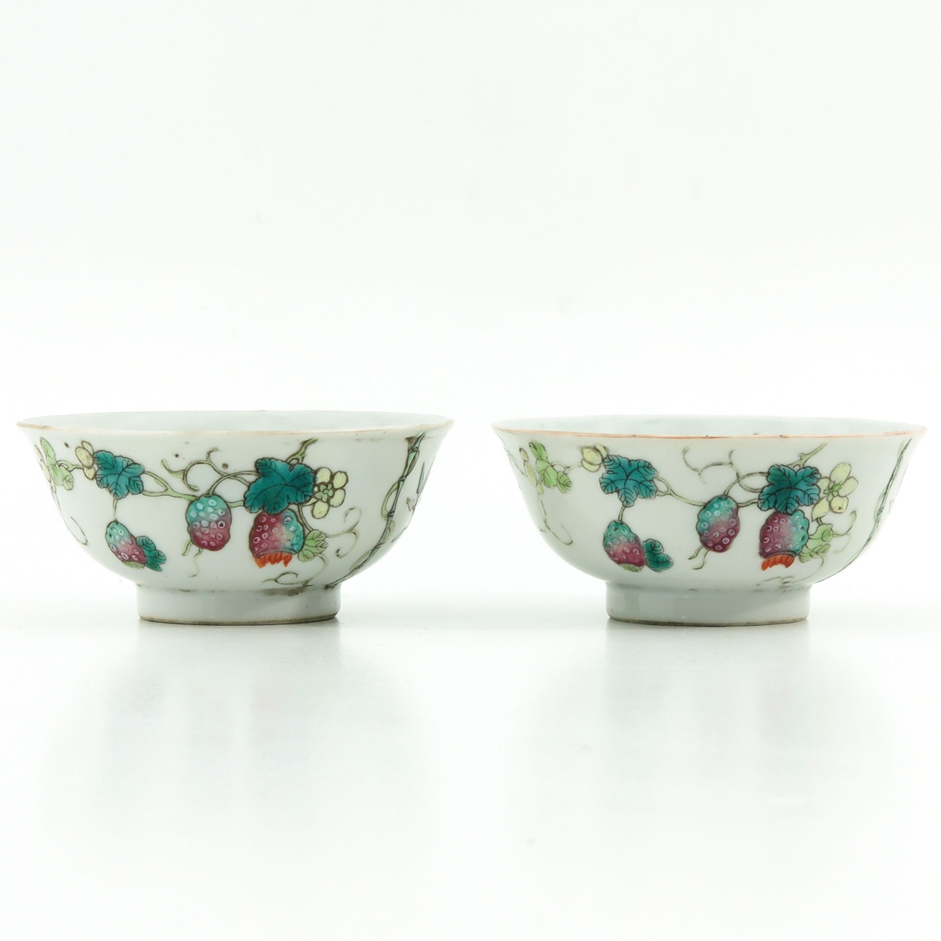 A Pair of Famille Rose Cups