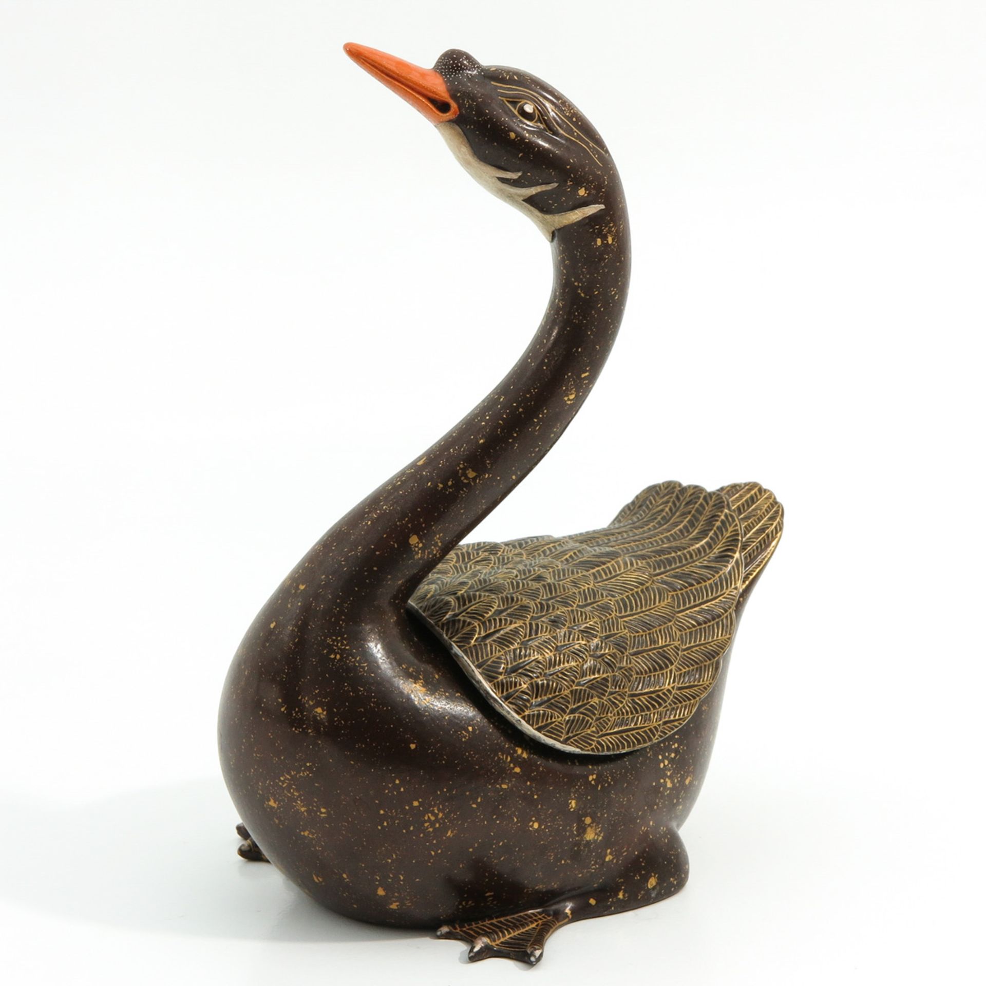 A Chinese Duck Sculpture