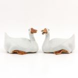 A Pair of Duck Sculptures