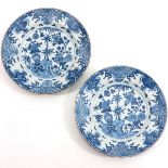 A Pair of Blue and White Plates