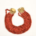 A 6 Strand Red Coral Necklace