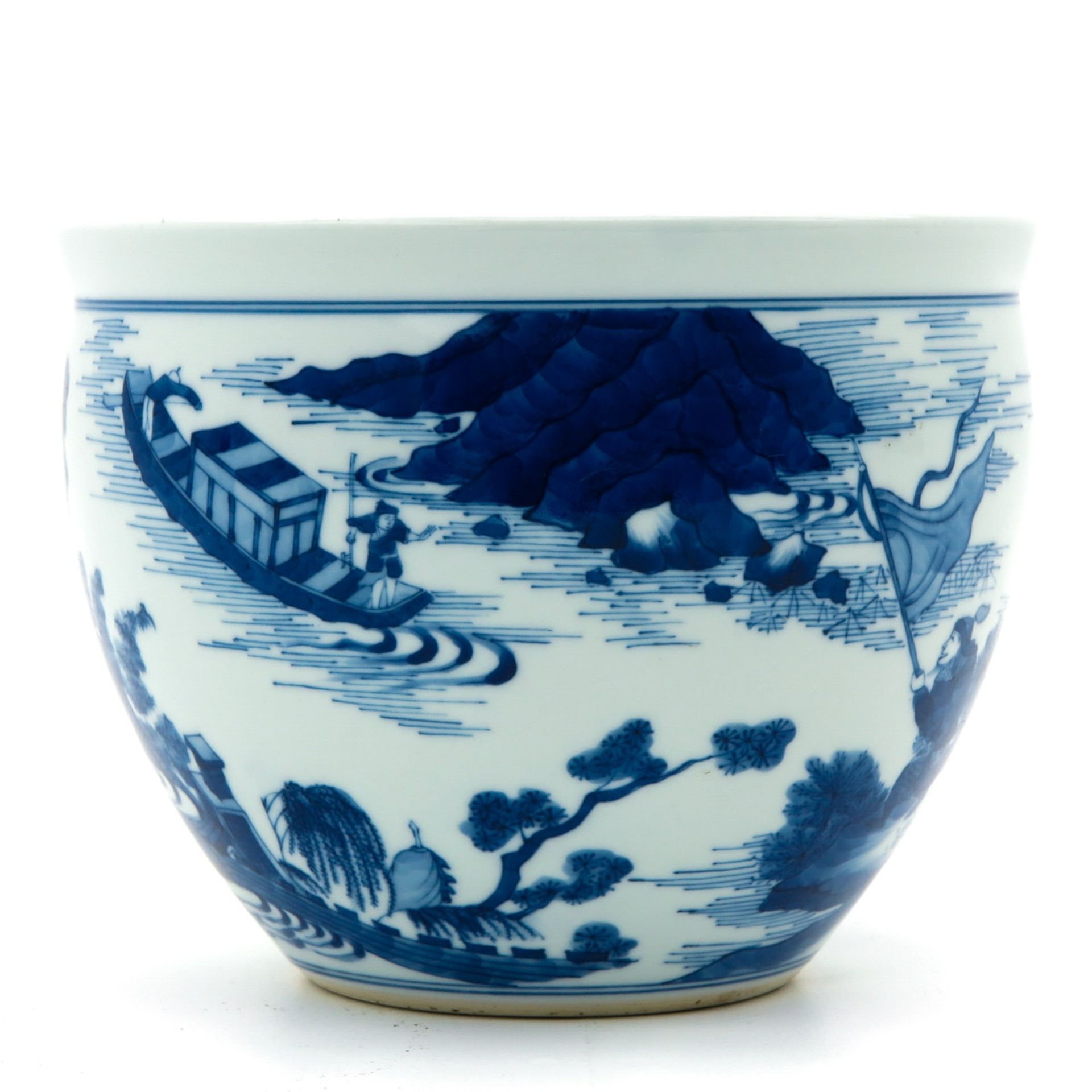 A Blue and White Cache Pot - Image 4 of 9