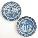 Two Blue and White Plates